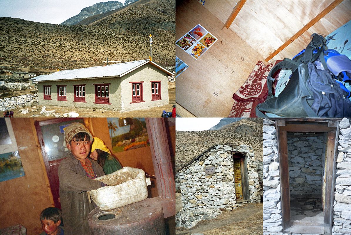 15 Dingboche Guest House 1997 - Outside, Room, Heating The Main Room With Dung, Toilet